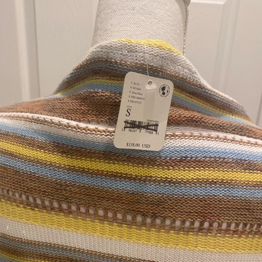 New Free People Lake Tahoe Crochet Sleeve Pullover size S - Picture 7 of 9